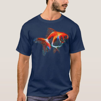 T-shirt Poisson Or coloré Art Fractal