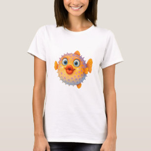 T-shirt Poisson-poisson caricature aux lèvres baisées