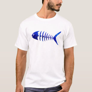 T-shirt Poisson squelette et bulles d'eau. Poisson Éffray