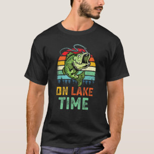 T-shirt Poisson Sur Le Lac Time Bass Pêche Eau Douce Lac F