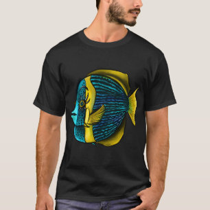 T-shirt Poisson Tropical Avec Cils En Bleu Jaune