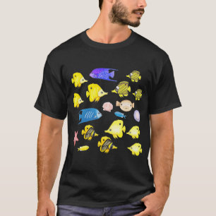 T-shirt Poisson tropical coloré aquarelle