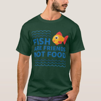 T-shirt Poisson végétalien droits des animaux présent rétr