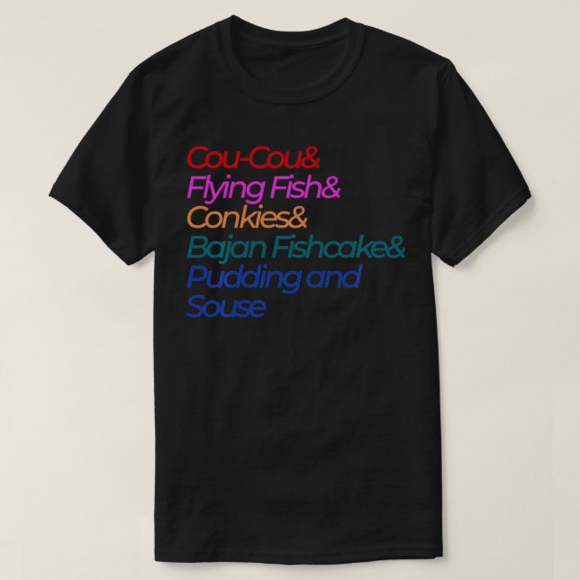 T-shirt Poisson Volant Bajan Alimentation Iconique Barbade (Design devant)