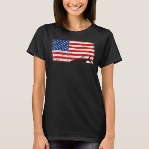 T-shirt Poisson Volant Patriotique Drapeau Américain Vinta