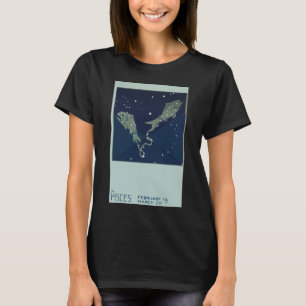 T-shirt Poissons Constellation Zodiaque Vintage Astrologie