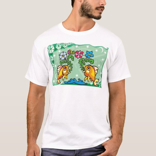 T-shirt Poissons floraux Poissons avec fleurs (Devant)