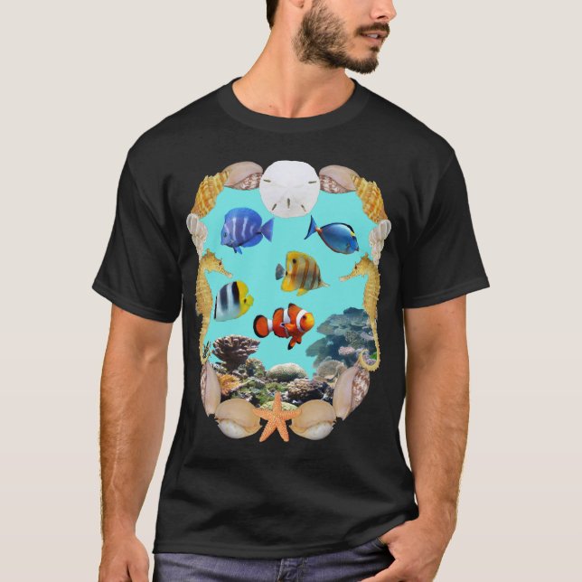 T-shirt Poissons tropicaux de récif (Devant)