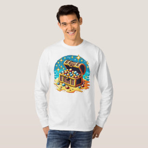 T-shirt Poitrine au trésor Pixel - Conception de Loot de J