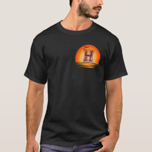 T-shirt Poitrine H Minimaliste Vintage Retro Sunset
