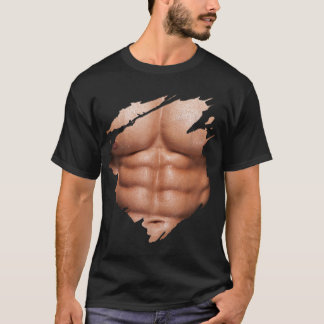 T-shirt Poitrine Six Pack Muscles Abs Bodybuilder