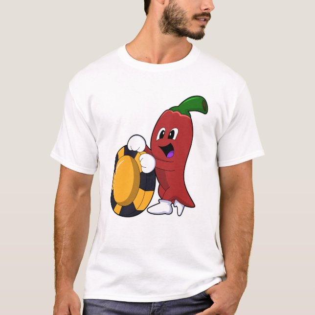 T-shirt Poivre au Poker avec des jetons de Poker (Devant)