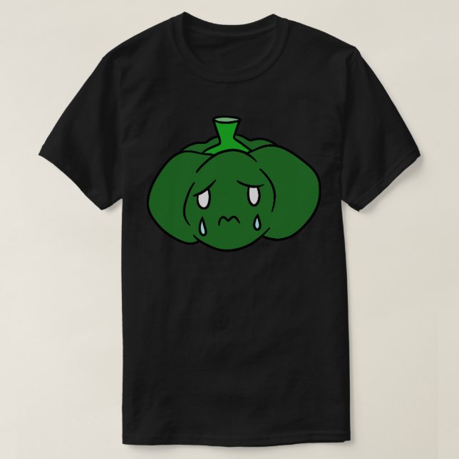 T-shirt Poivron vert en Pleure triste (Design devant)