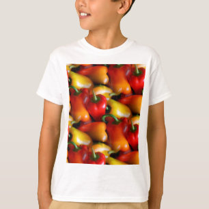 T-shirt poivrons rouge et jaune