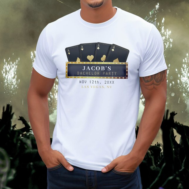 T-shirt Poker Aces Gold & Black Bachelorette Party (Poker Aces Gold & Black Bachelorette Party T-Shirt
)