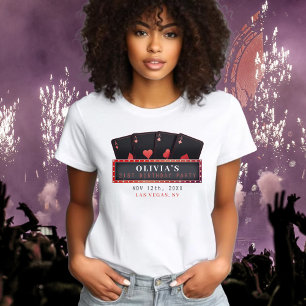 T-shirt Poker Aces Rouge et Noir 21e fête d'anniversaire
