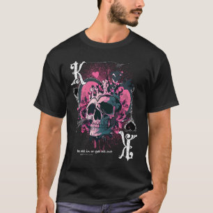 T-shirt Poker Carte de jeu King of Hearts Crâne