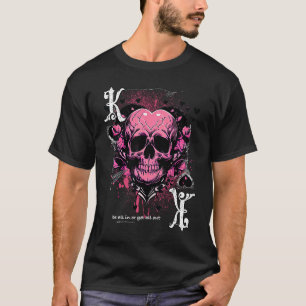 T-shirt Poker Carte de jeu King of Hearts Crâne