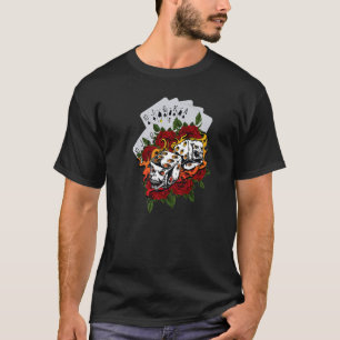 T-shirt Poker Dice et crânes Halloween