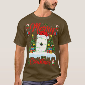 T-shirt Poker Game Lights Xmas Tree Santa Poker Christmas