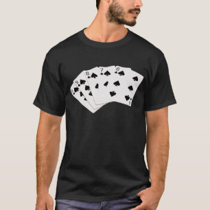 T-shirt Poker Hands - Flush droit - Spades Suit