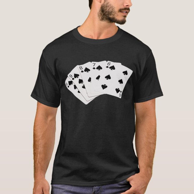 T-shirt Poker Hands - Flush droit - Spades Suit (Devant)
