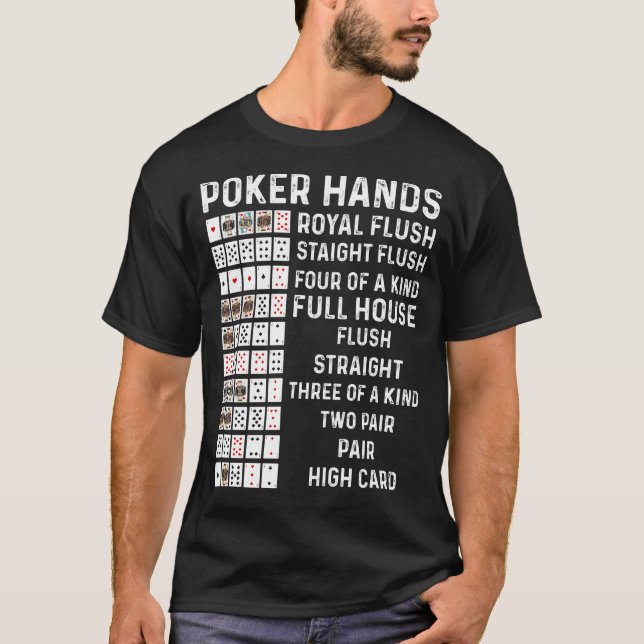 T-shirt Poker Mains feuille de tricot carte casino Gam (Devant)