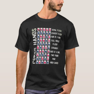 T-shirt Poker Mains feuille de tricot carte casino Joueur