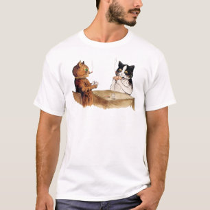 T-shirt Poker vintage jouant aux chats