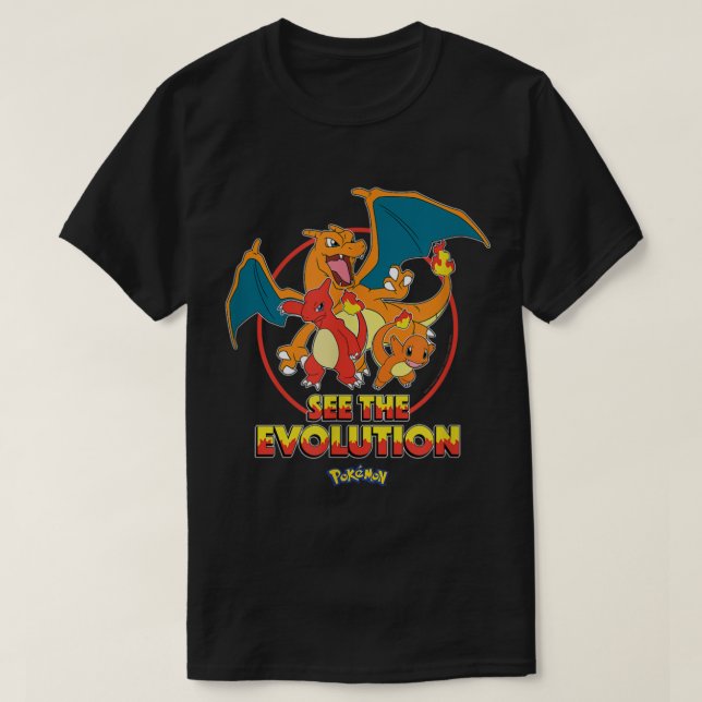T-shirt Pokmon Charmander Voir L'Évolution (Design devant)