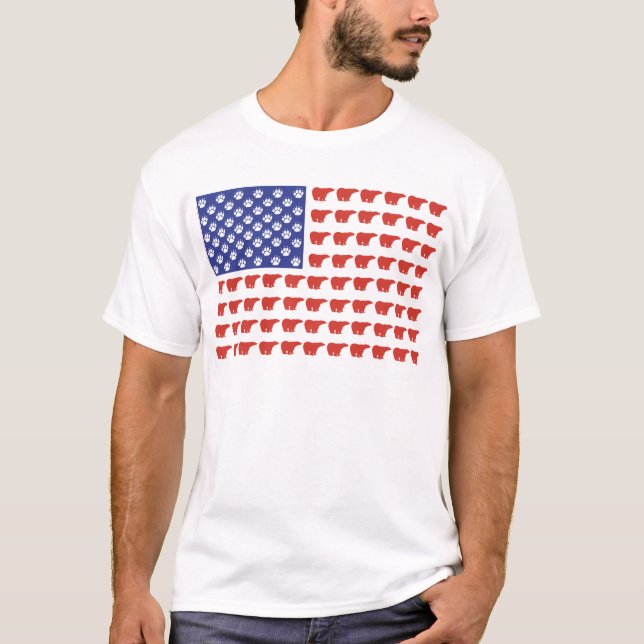 T-shirt Polaire-Ours-Drapeau [1] (Devant)