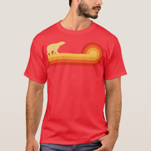 T-shirt Polar Bear Retro Sunset Vintage 60s les années 70