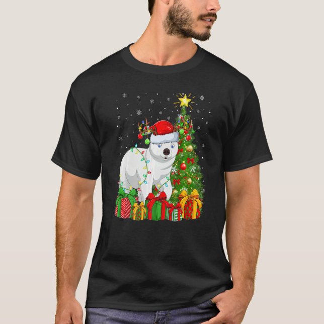 T-shirt Polar Bear  Xmas Lights Santa Polar Bear Christmas (Devant)