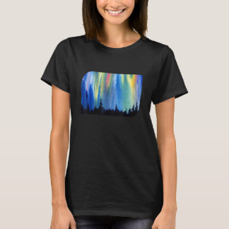 T-shirt Polar Lights Aurora Borealis Forest Vacation