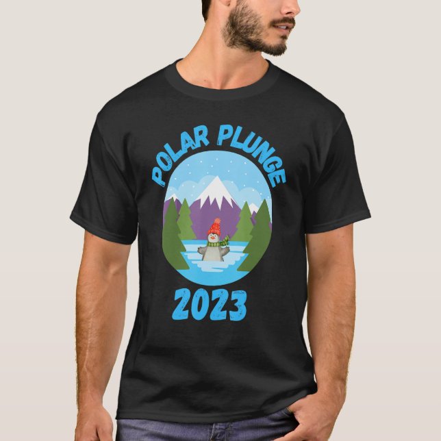 T-shirt Polar Plunge Ice Jump Funny Polar Bear Winter Swim (Devant)