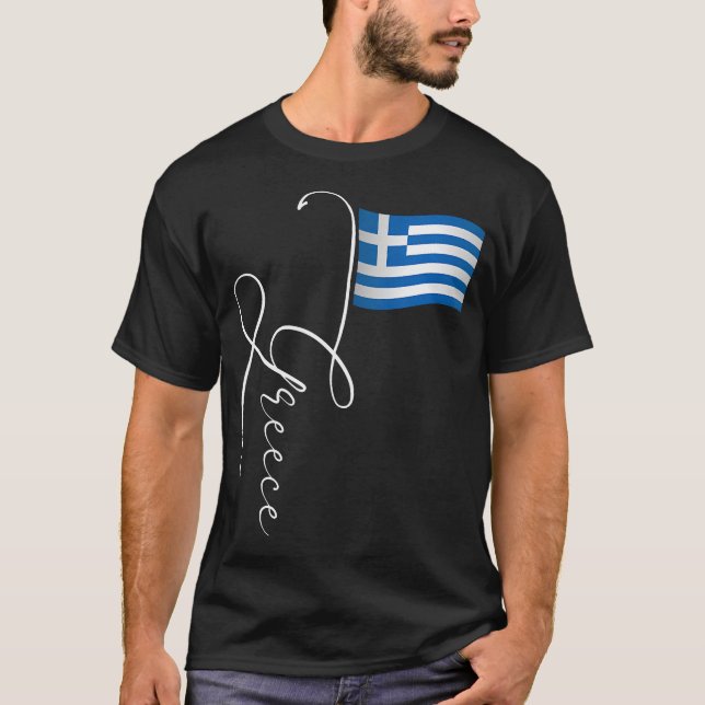 T-shirt Pôle Drapeau Signature Grèce (Devant)