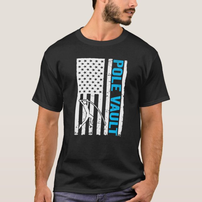 T-shirt Pole Vaulter US Flag Pole Vault Premium (Devant)