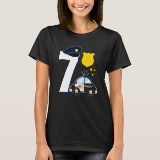 T-shirt Police 7 ans mignonne Police voiture 7e anniversai