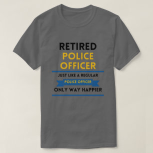 T-shirt police à la retraite comme un bleu ordinaire amusa