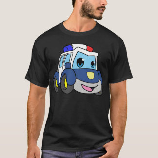 T-shirt Police Car With Blue Light And Siren friends famil