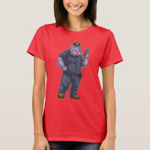 T-shirt Police de microphone Hippo Cop