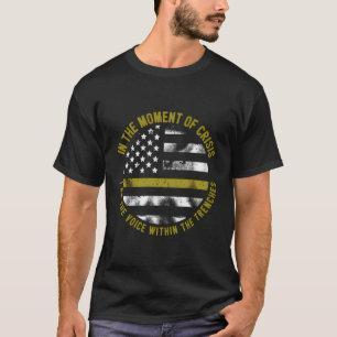 T-shirt Police Et Dispatcher Mince Gold Line