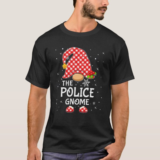 T-shirt Police Gnome Correspondance de famille Pyjama Ligh (Devant)