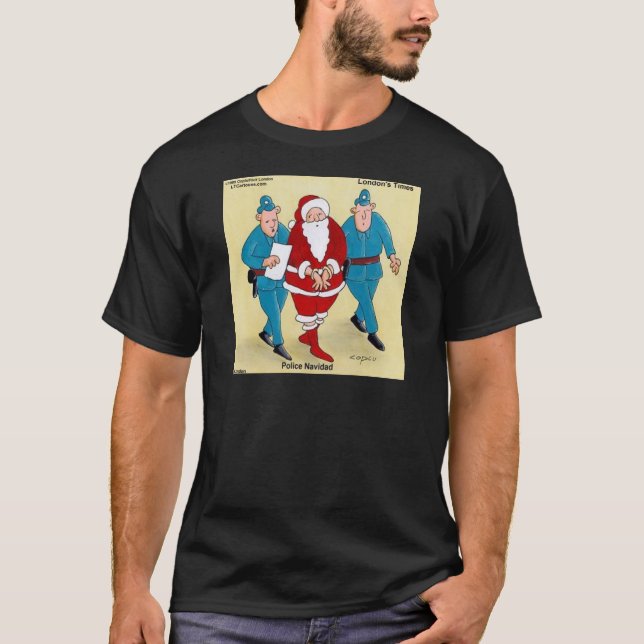 T-shirt Police Navidad : Père Noël A Été Très Mauvais (Devant)