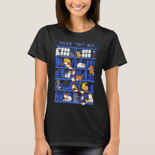 T-shirt Police Public Cat Box Funny Kitten Cat Doctor Libr