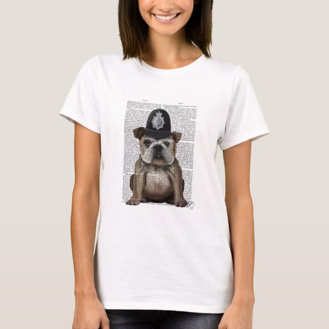 T-shirt Policier de Bulldog (Devant)