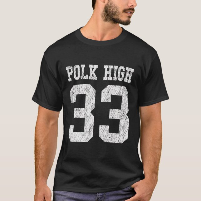 T-shirt Polk High School Football Jersey 33 Age Look (Devant)