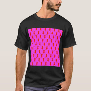 T-shirt Polka Dot Motif Pop Art Cat En Rouge et Rose Chaud