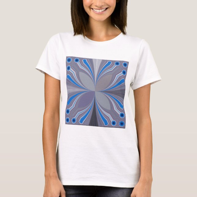 T-shirt Polka gris cendré bleu Pointe Texture Art Imprimer (Devant)