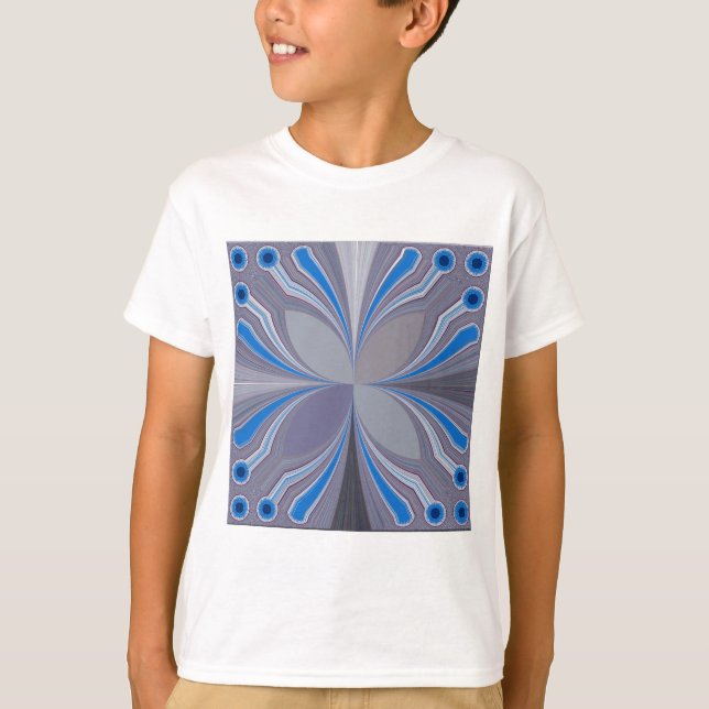 T-shirt Polka gris cendré bleu Pointe Texture Art Imprimer (Devant)